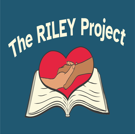 The RILEY Project logo with two hands holding over an open book inside a heart.